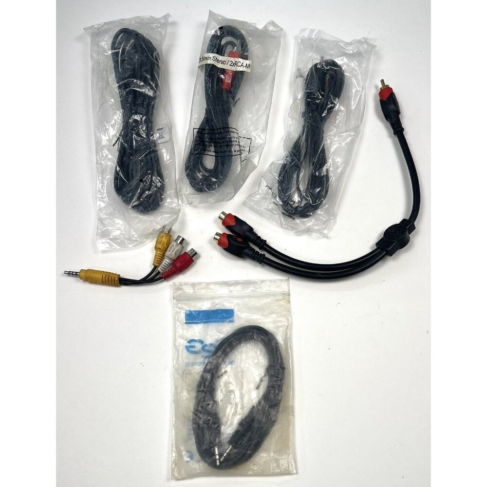 Lot 5 Various Audio Aux Stereo A/V Cords CABLES Splitters Adapter 3.5mm HDMI RCA